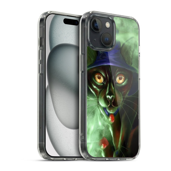 Ash Evans Black Cats Conjuring Magic Soft Gel Case for Apple iPhone 15 & MagSafe