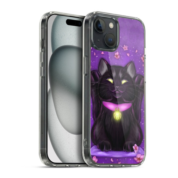 Ash Evans Black Cats Lucky Soft Gel Case for Apple iPhone 15 Plus & MagSafe
