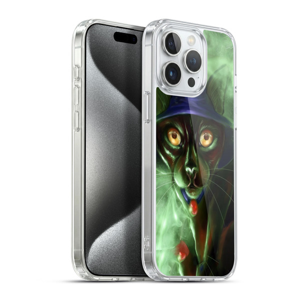 Ash Evans Black Cats Conjuring Magic Soft Gel Case for Apple iPhone 15 Pro Max & MagSafe