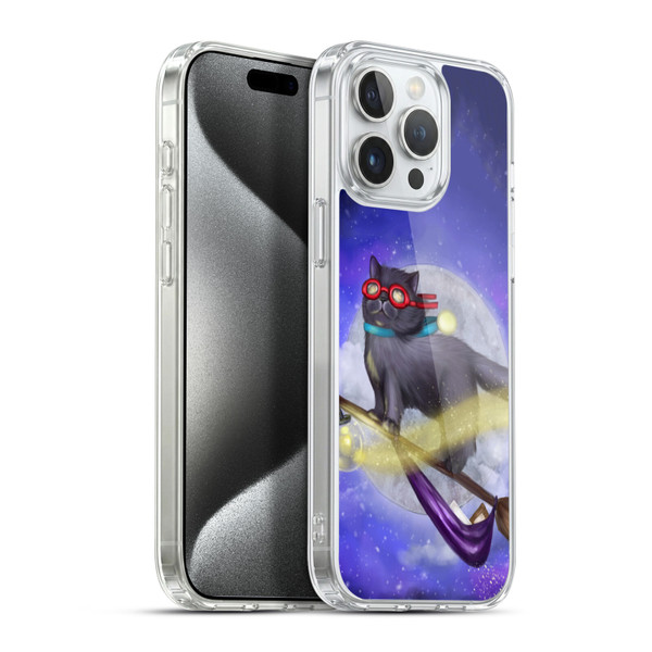 Ash Evans Black Cats Night Fly Soft Gel Case for Apple iPhone 15 Pro Max & MagSafe