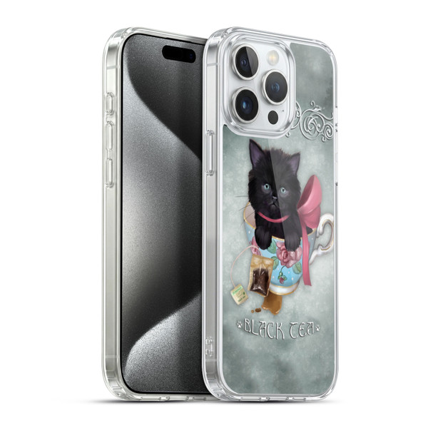 Ash Evans Black Cats Tea Soft Gel Case for Apple iPhone 15 Pro Max & MagSafe