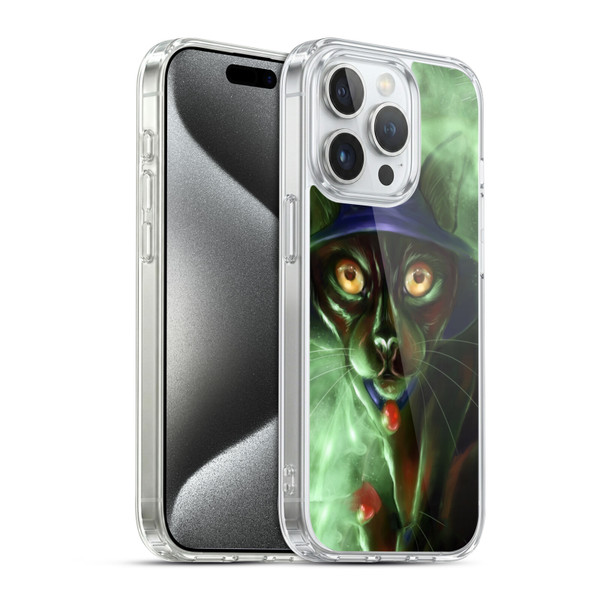 Ash Evans Black Cats Conjuring Magic Soft Gel Case for Apple iPhone 15 Pro & MagSafe