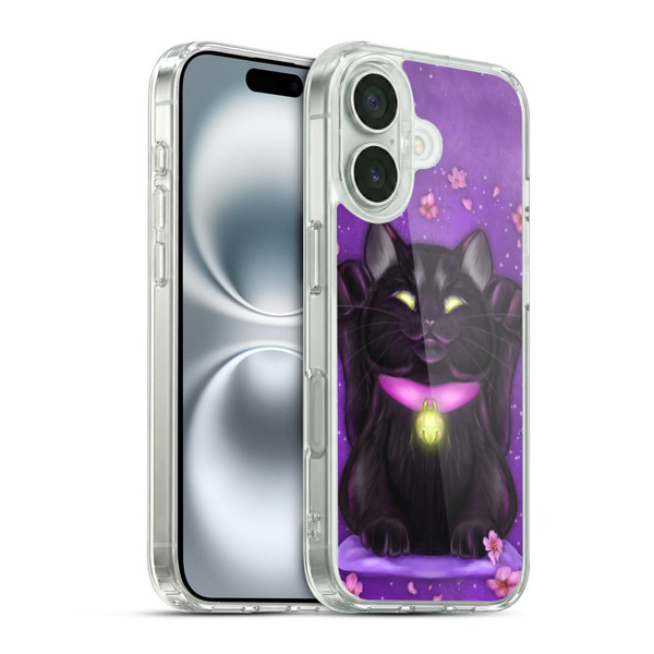 Ash Evans Black Cats Lucky Soft Gel Case for Apple iPhone 16 & MagSafe