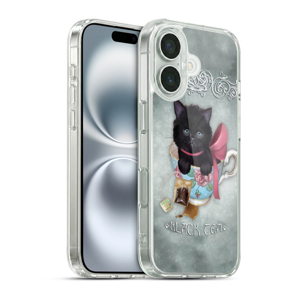 Ash Evans Black Cats Tea Soft Gel Case for Apple iPhone 16 & MagSafe
