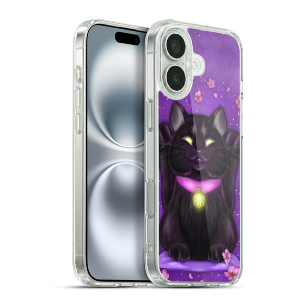 Ash Evans Black Cats Lucky Soft Gel Case for Apple iPhone 16 Plus & MagSafe