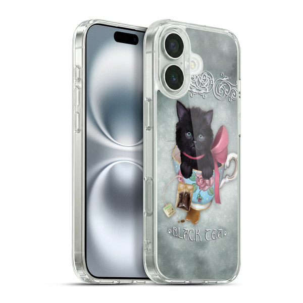 Ash Evans Black Cats Tea Soft Gel Case for Apple iPhone 16 Plus & MagSafe