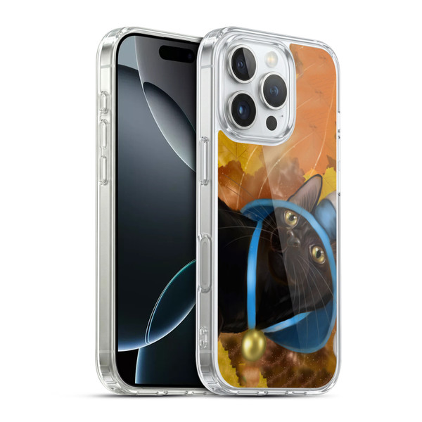Ash Evans Black Cats Leaves Soft Gel Case for Apple iPhone 16 Pro & MagSafe