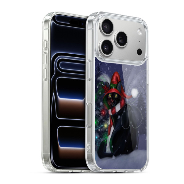 Ash Evans Black Cats Yuletide Cheer Soft Gel Case for Apple iPhone 17 Pro