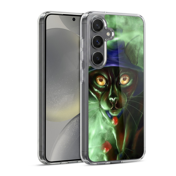 Ash Evans Black Cats Conjuring Magic Soft Gel Case for Samsung Galaxy S24 5G & MagSafe
