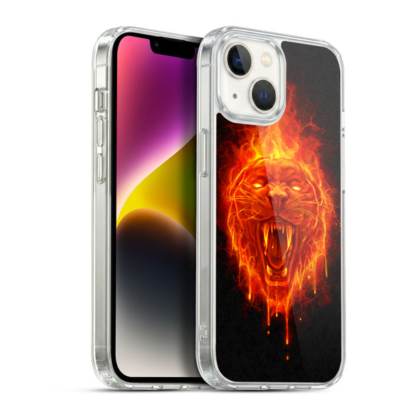 Christos Karapanos Horror Flaming Cat Soft Gel Case for Apple iPhone 14