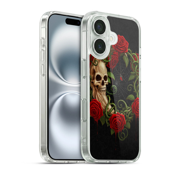 Christos Karapanos Horror Skeleton Moon Red Soft Gel Case for Apple iPhone 16 & MagSafe