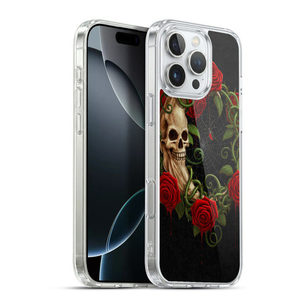 Christos Karapanos Horror Skeleton Moon Red Soft Gel Case for Apple iPhone 16 Pro Max & MagSafe