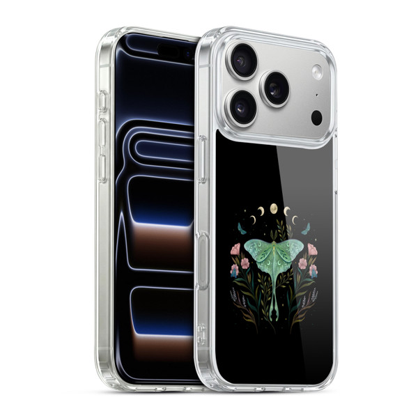 Episodic Drawing Illustration Animals Moth and Flowers Soft Gel Case for Apple iPhone 17 Pro