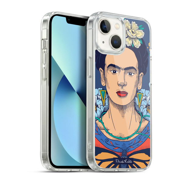 Frida Kahlo Sketch Floral Soft Gel Case for Apple iPhone 13