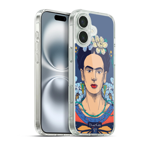 Frida Kahlo Sketch Floral Soft Gel Case for Apple iPhone 16 Plus & MagSafe