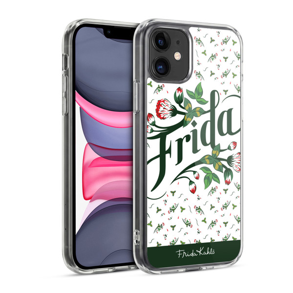 Frida Kahlo Typography Floral Soft Gel Case for Apple iPhone 11