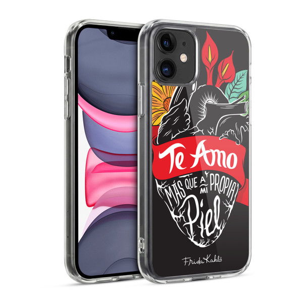 Frida Kahlo Typography Heart Soft Gel Case for Apple iPhone 11