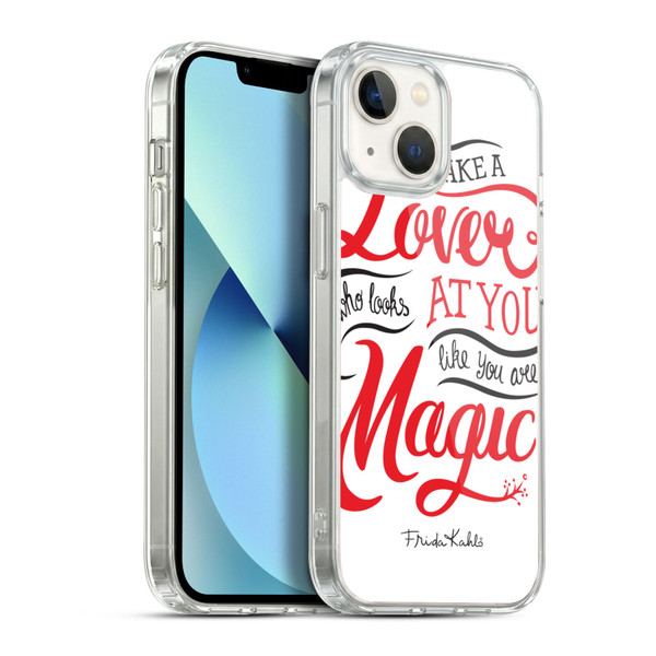 Frida Kahlo Typography Lover White Soft Gel Case for Apple iPhone 13