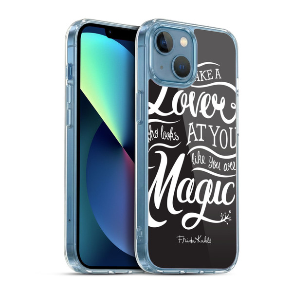 Frida Kahlo Typography Lover Black Soft Gel Case for Apple iPhone 13 Mini & MagSafe