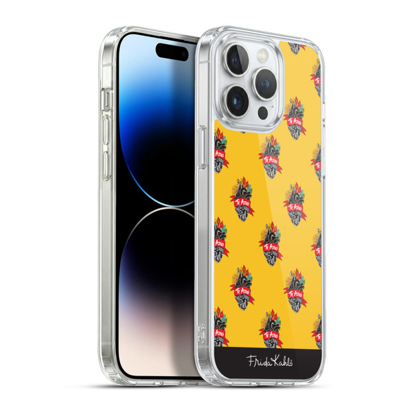 Frida Kahlo Typography Heart Pattern Soft Gel Case for Apple iPhone 13 Pro Max & MagSafe