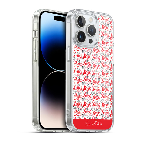 Frida Kahlo Typography Lover Red Soft Gel Case for Apple iPhone 13 Pro & MagSafe