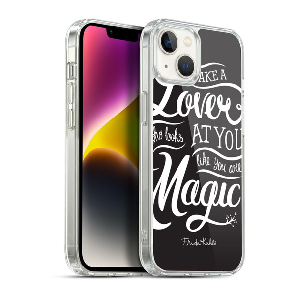 Frida Kahlo Typography Lover Black Soft Gel Case for Apple iPhone 14 Plus & MagSafe