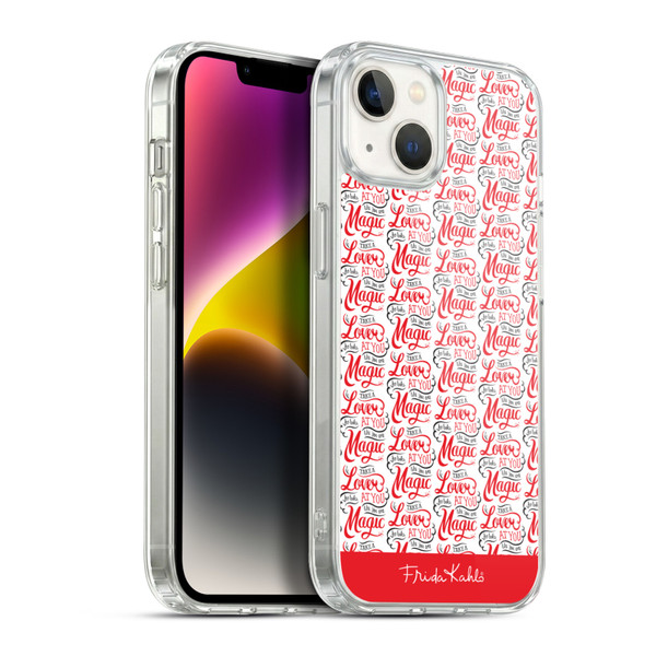 Frida Kahlo Typography Lover Red Soft Gel Case for Apple iPhone 14 Plus & MagSafe
