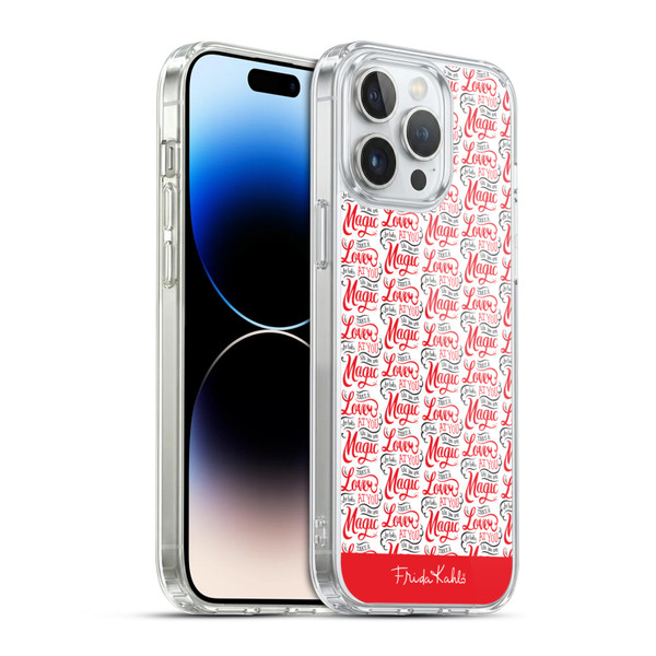 Frida Kahlo Typography Lover Red Soft Gel Case for Apple iPhone 14 Pro Max & MagSafe