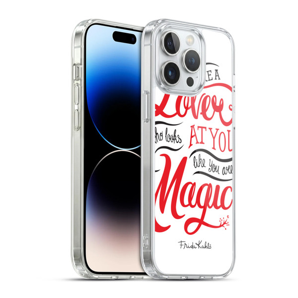 Frida Kahlo Typography Lover White Soft Gel Case for Apple iPhone 14 Pro Max & MagSafe