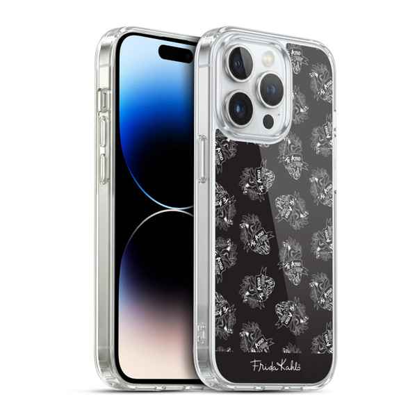 Frida Kahlo Typography Black Heart Soft Gel Case for Apple iPhone 14 Pro & MagSafe