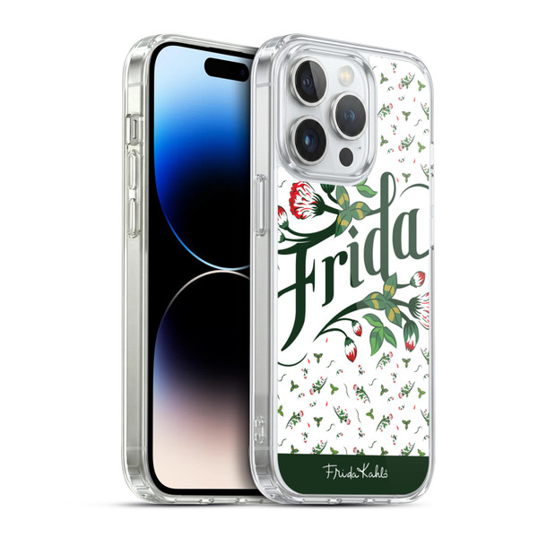 Frida Kahlo Typography Floral Soft Gel Case for Apple iPhone 14 Pro & MagSafe