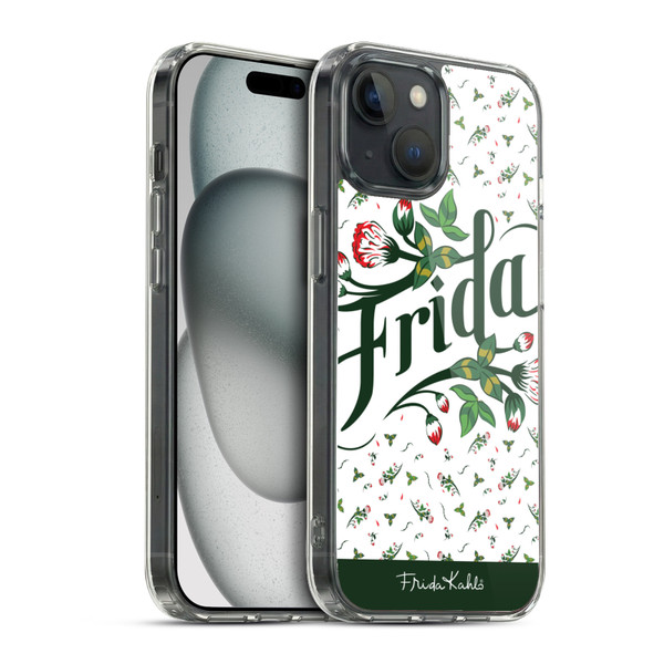 Frida Kahlo Typography Floral Soft Gel Case for Apple iPhone 15 & MagSafe