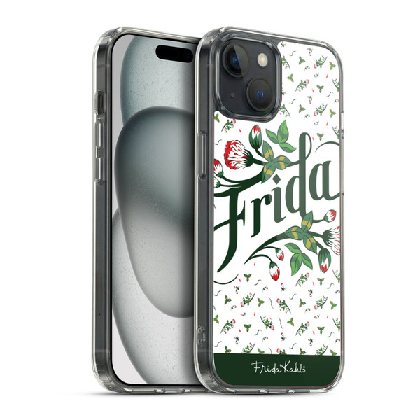 Frida Kahlo Typography Floral Soft Gel Case for Apple iPhone 15 Plus & MagSafe