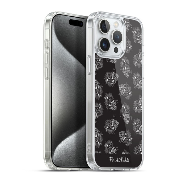 Frida Kahlo Typography Black Heart Soft Gel Case for Apple iPhone 15 Pro Max & MagSafe