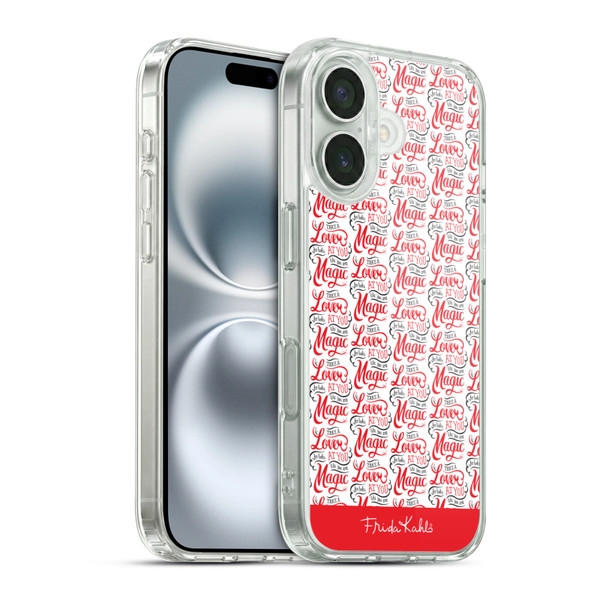 Frida Kahlo Typography Lover Red Soft Gel Case for Apple iPhone 16 & MagSafe