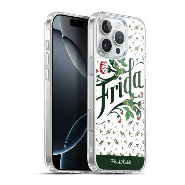 Frida Kahlo Typography Floral Soft Gel Case for Apple iPhone 16 Pro Max & MagSafe
