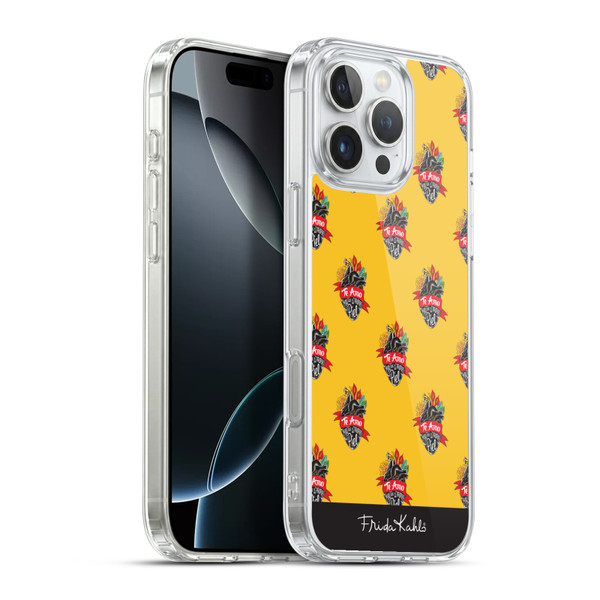 Frida Kahlo Typography Heart Pattern Soft Gel Case for Apple iPhone 16 Pro Max & MagSafe