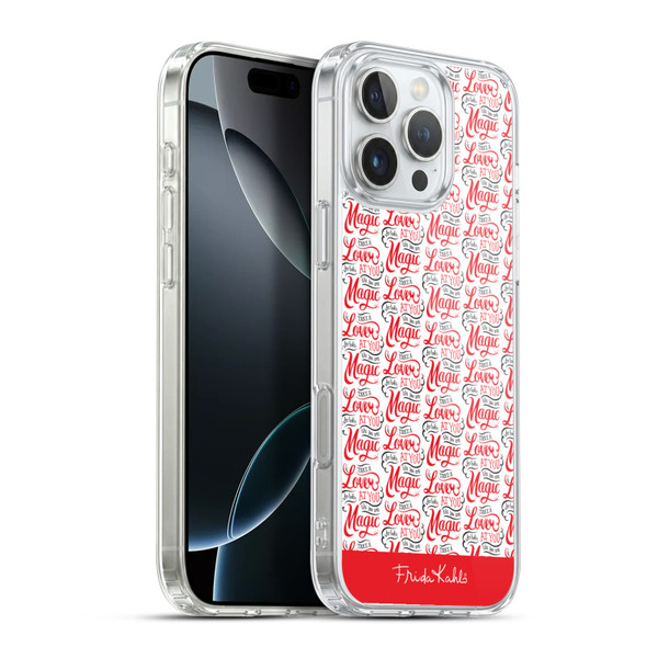 Frida Kahlo Typography Lover Red Soft Gel Case for Apple iPhone 16 Pro Max & MagSafe