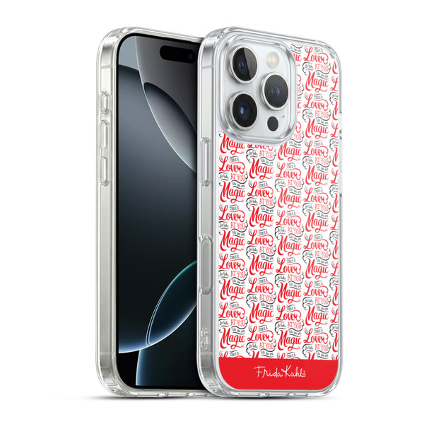Frida Kahlo Typography Lover Red Soft Gel Case for Apple iPhone 16 Pro & MagSafe