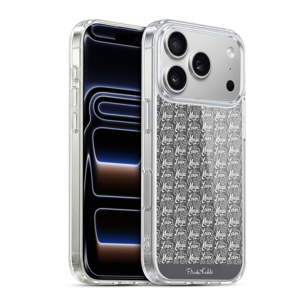 Frida Kahlo Typography Lover Grey Soft Gel Case for Apple iPhone 17 Pro