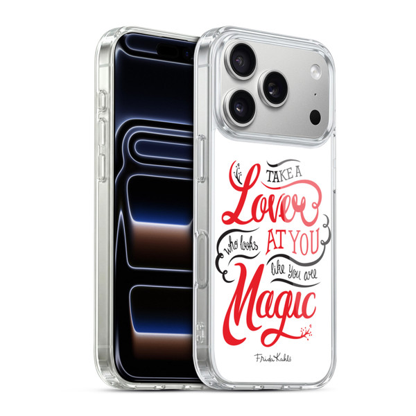 Frida Kahlo Typography Lover White Soft Gel Case for Apple iPhone 17 Pro