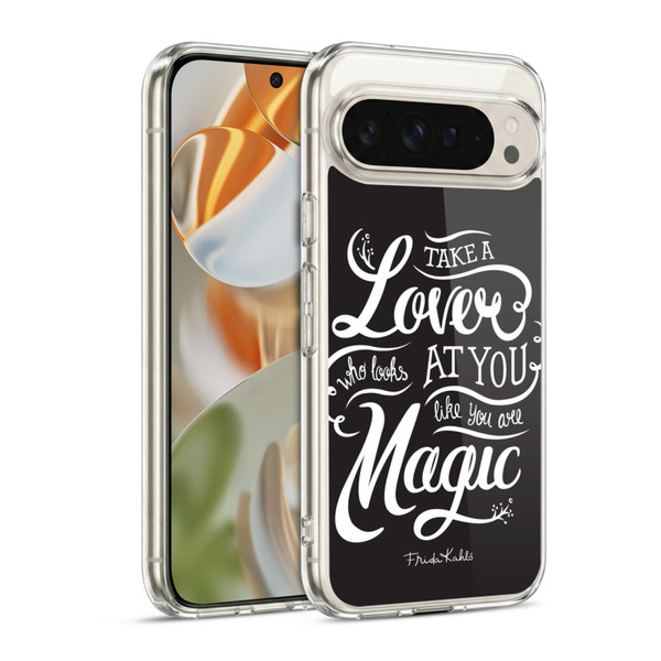 Frida Kahlo Typography Lover Black Soft Gel Case for Google Pixel 9 / Pixel 9 Pro