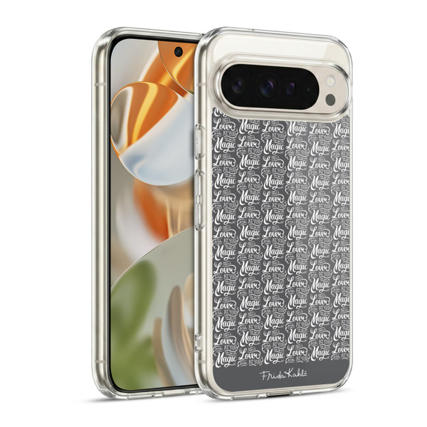 Frida Kahlo Typography Lover Grey Soft Gel Case for Google Pixel 9 / Pixel 9 Pro