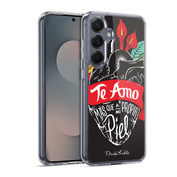 Frida Kahlo Typography Heart Soft Gel Case for Samsung Galaxy S25 & MagSafe