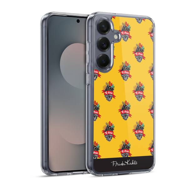 Frida Kahlo Typography Heart Pattern Soft Gel Case for Samsung Galaxy S25 & MagSafe