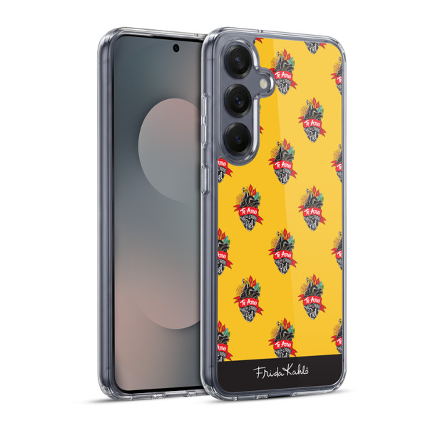Frida Kahlo Typography Heart Pattern Soft Gel Case for Samsung Galaxy S25+ & MagSafe