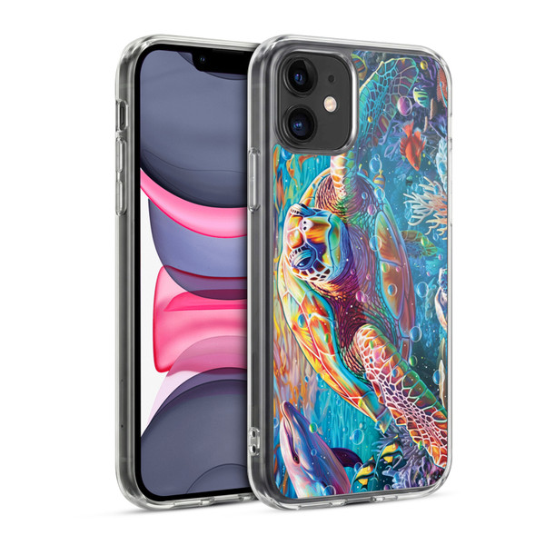 Michael David Ward Psychedelic Art Turtle Magic Soft Gel Case for Apple iPhone 11