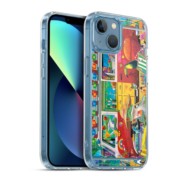Michael David Ward Psychedelic Art Van Life Frog Soft Gel Case for Apple iPhone 13 Mini & MagSafe