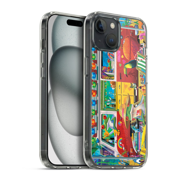 Michael David Ward Psychedelic Art Van Life Frog Soft Gel Case for Apple iPhone 15 Plus & MagSafe