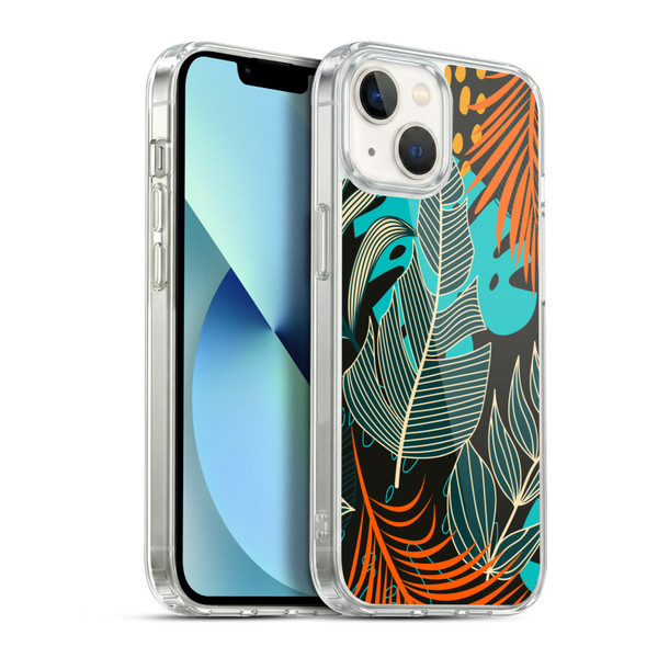 Haroulita Leaves 2 Orange Soft Gel Case for Apple iPhone 13